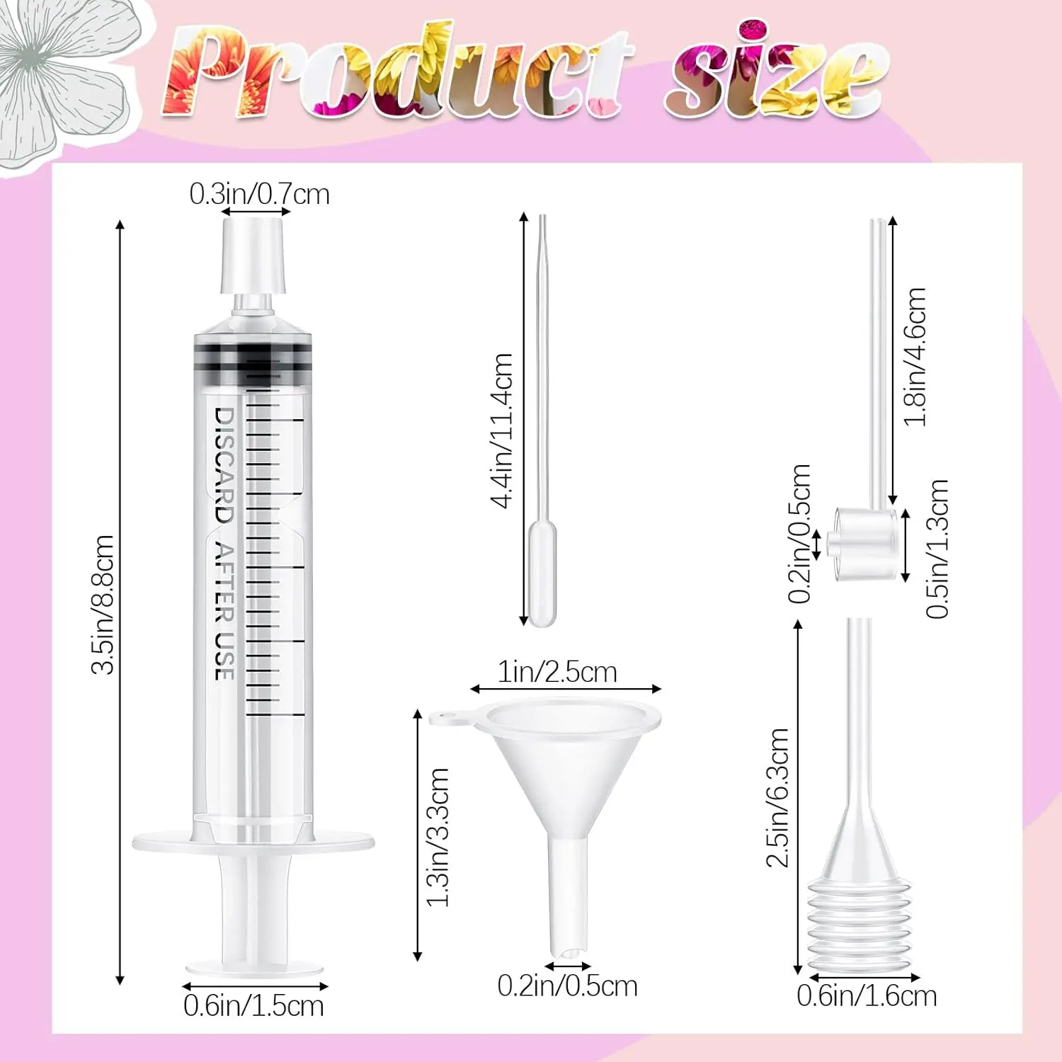 25/50PCS  perfume refill pump tool transfer kits including funnel, dispensing pump, syringe, dropper and squeeze dropper