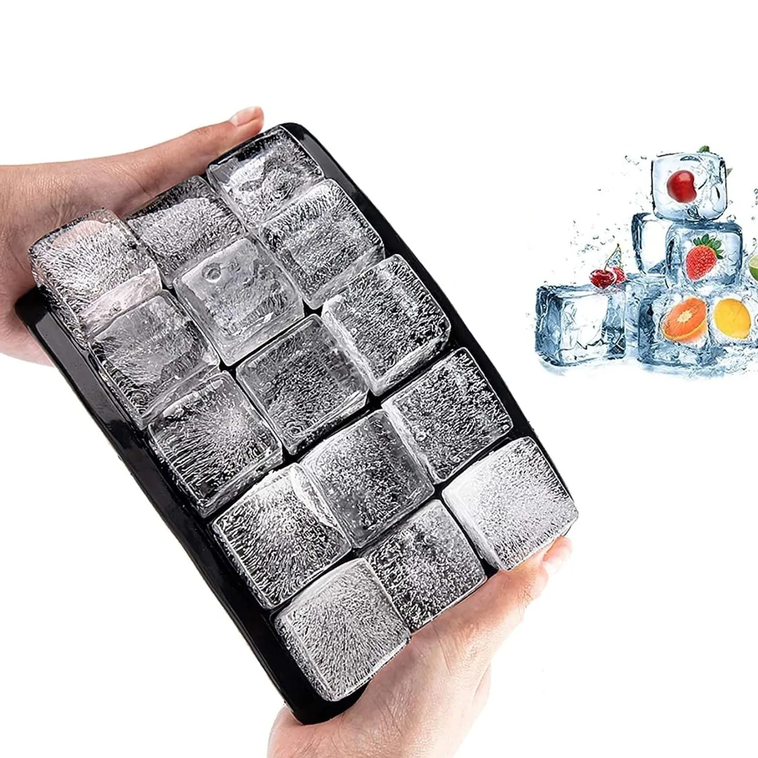 1PC Silicone Ice Cube Tray, Ice Cube Trays for Freezer, Easy Release Silicone Ice Cube Molds for Whiskey, Cocktail, Chocolate