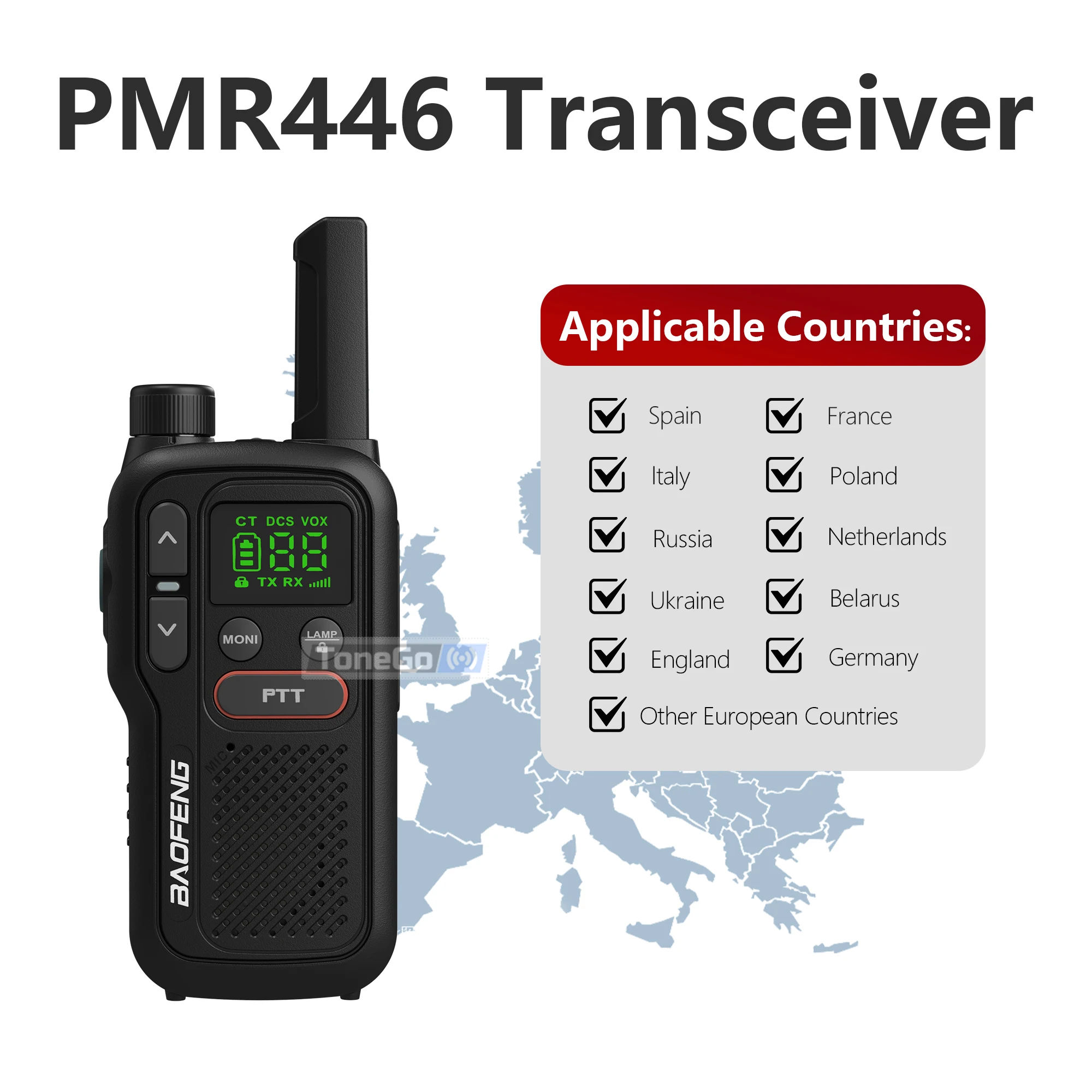 Baofeng T18 미니 워키 토키 PMR446 라디오 장거리 충전식 Type-C 충전기 캠핑 여행을위한 휴대용 어린이 양방향 라디오