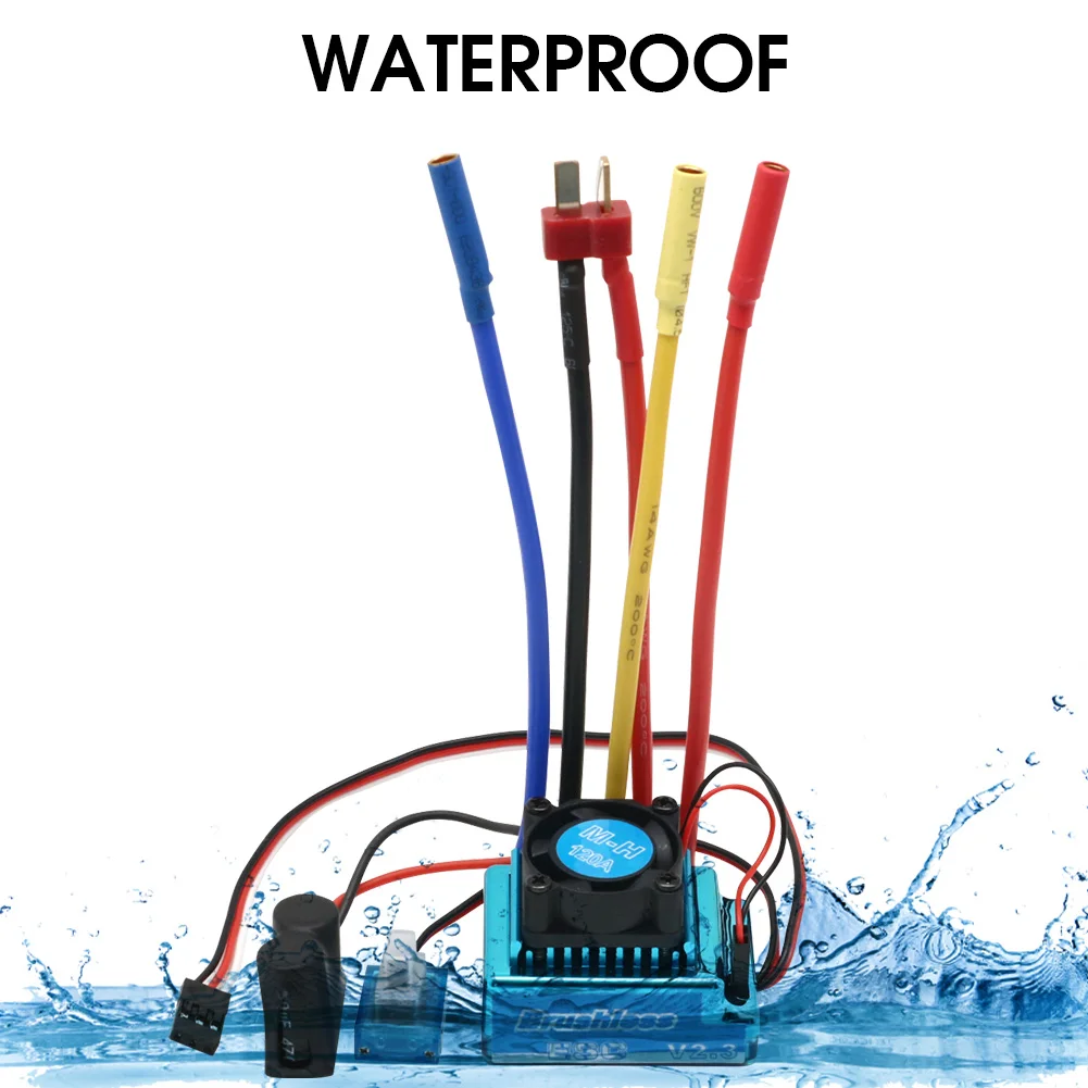 กันน้ํา 45A 60A 80A 120A Brushless ESC Electric Speed Controller ป้องกันฝุ่นสําหรับ 1:8 1:10 1:12 RC รถ