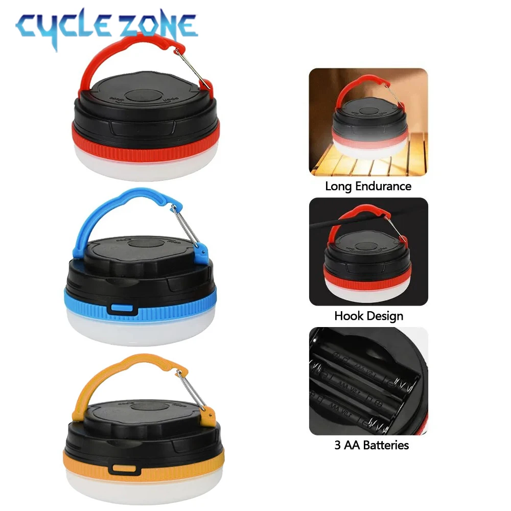 Luce da campeggio portatile 3 modalità di illuminazione luce di emergenza con Base magnetica per forniture da campeggio per tende da lavoro all'aperto senza batteria