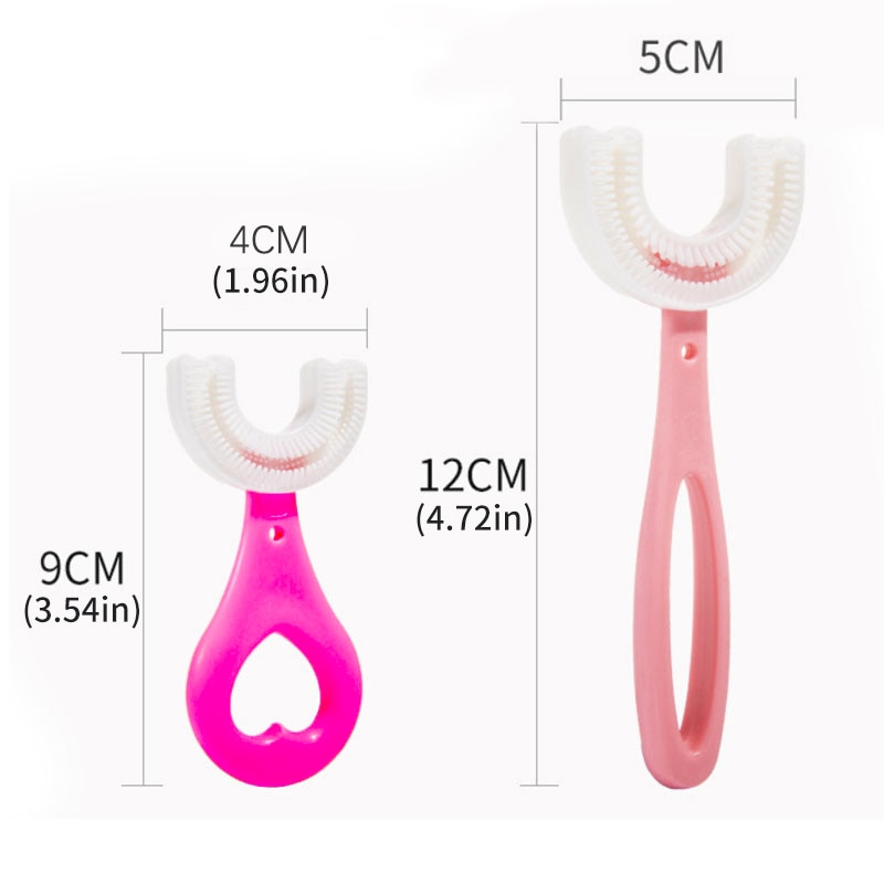 Cepillo de dientes en forma de U para niños, vaso para bebé de 2-6-12 años, gel de sílice suave, Boca en U, contiene entrenamiento de limpieza, cepillo de dientes
