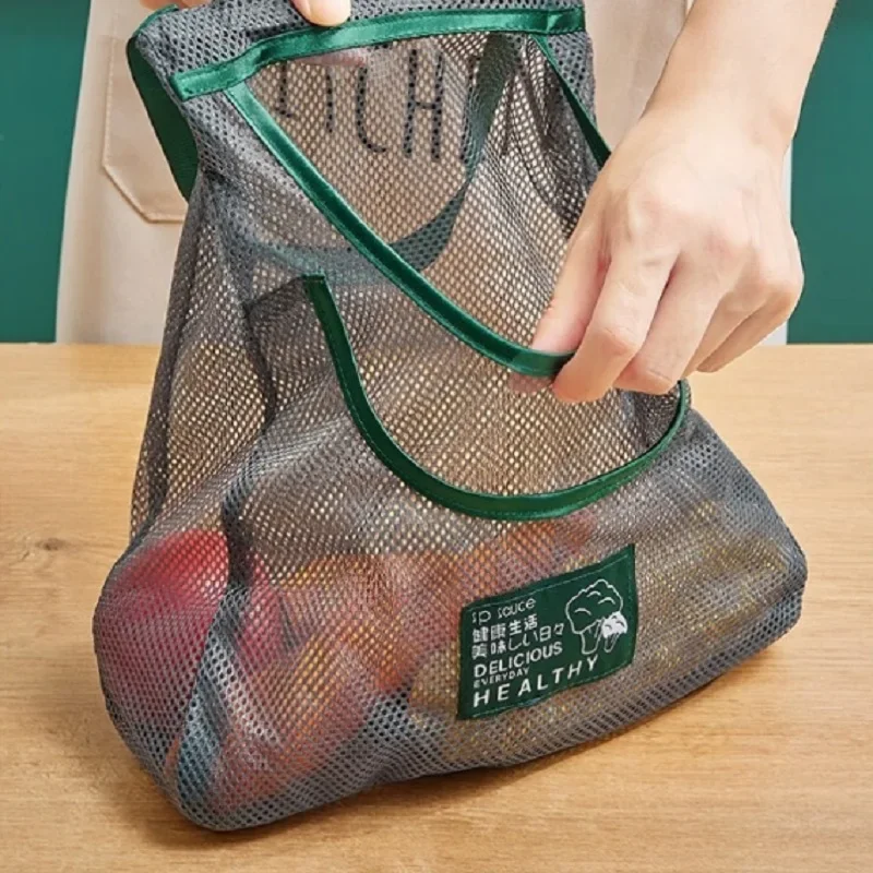Borse portaoggetti riutilizzabili Borsa a rete da appendere alla cucina Borsa a rete per riporre frutta e verdura per la casa per zenzero, aglio, patate, cipolle