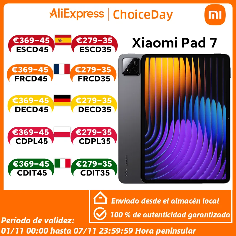 Xiaomi Pad 7 Versione Globale Mi Tablet Snapdragon 7+ Gen 3 Display 11.2" 3.2K 144Hz Adreno GPU 45W Carica Turbo 8850mAh