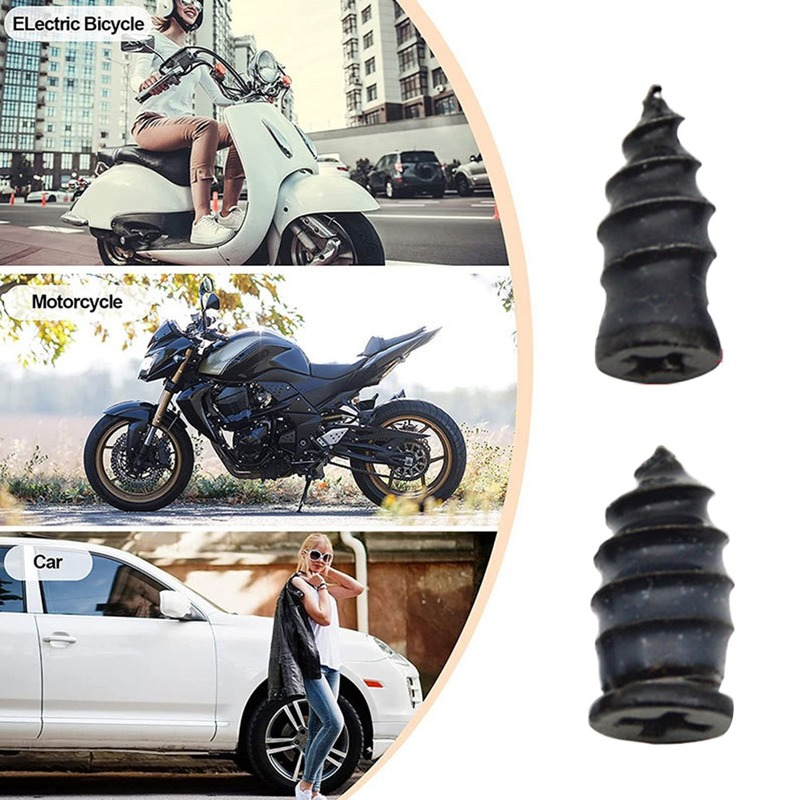 Xe Ô Tô Xe Máy Xe Đạp Bánh Lốp Bộ 10 Gói Cao Su Móng Chân Không Lốp Móng Tay Cắm Đâm Thủng Sửa Chữa Dây Cói