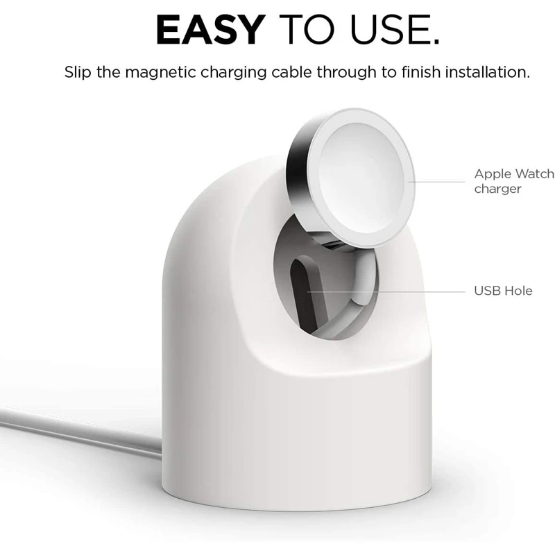 Soporte de cargador para Apple Watch Series 9 8 7 6 5 3 Ultra 1 2 SE estación de carga soporte de silicona soporte de Cable de carga Iwatch