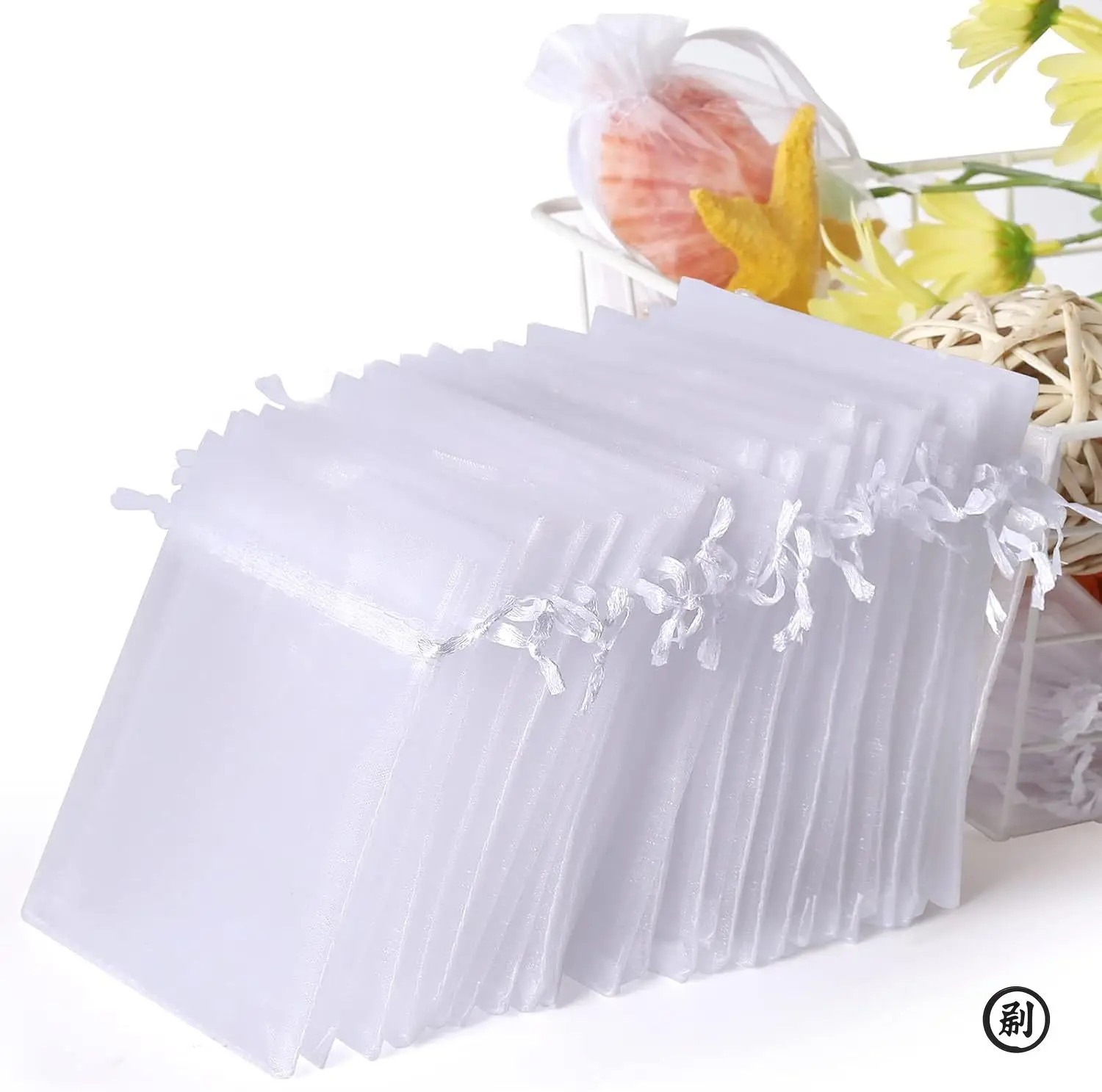 Decorazioni per sacchetti in organza bianca da 50 pezzi 7 * 9 cmOR 9 * 12 cm