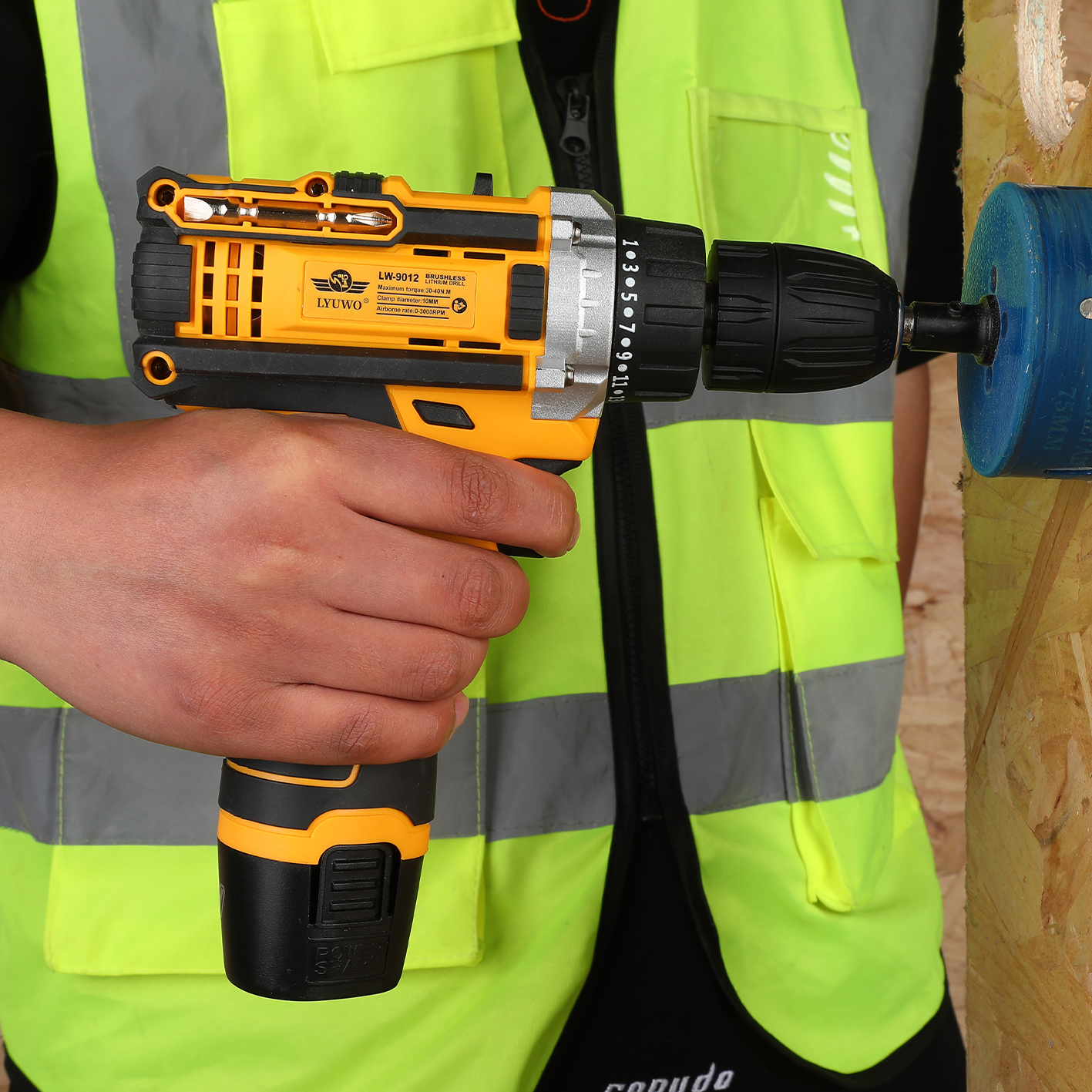 Lyuwo12v furadeira elétrica sem fio recarregável chave de fenda elétrica mini driver de energia sem fio dc bateria de íon de lítio 3/8 polegadas