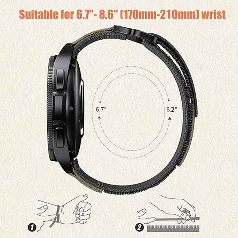 Pulseira de relógio de nylon de 20mm 22mm para Garmin Vivoactive 4/Vivoactive 5/3, pulseira de velcro para Forerunner 255 265 245 645 165 55