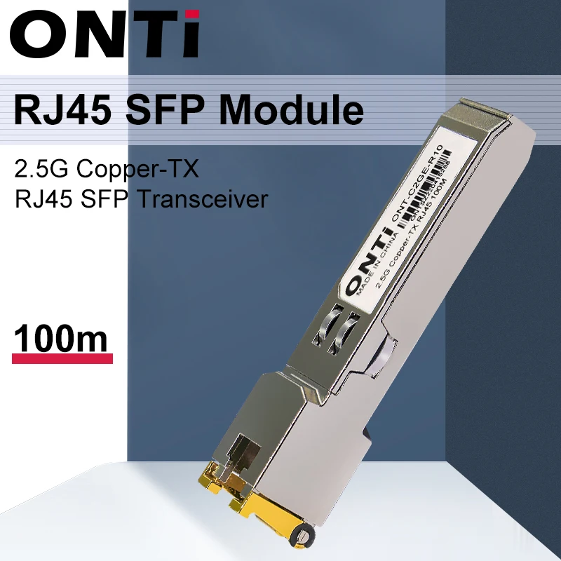 Módulo ONTi 2.5G RJ45 SFP Módulo transceptor SFP RJ45 de cobre SFP de 2,5 Gbps Compatible con con conmutador Ethernet Cisco/Mikrotik