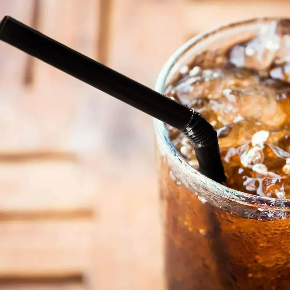 หลอดดูดดื่มสีดํา 50-1000 ชิ้น - อุปกรณ์ปาร์ตี้ที่ยืดหยุ่น, หลอดดูดครัวจํานวนมาก