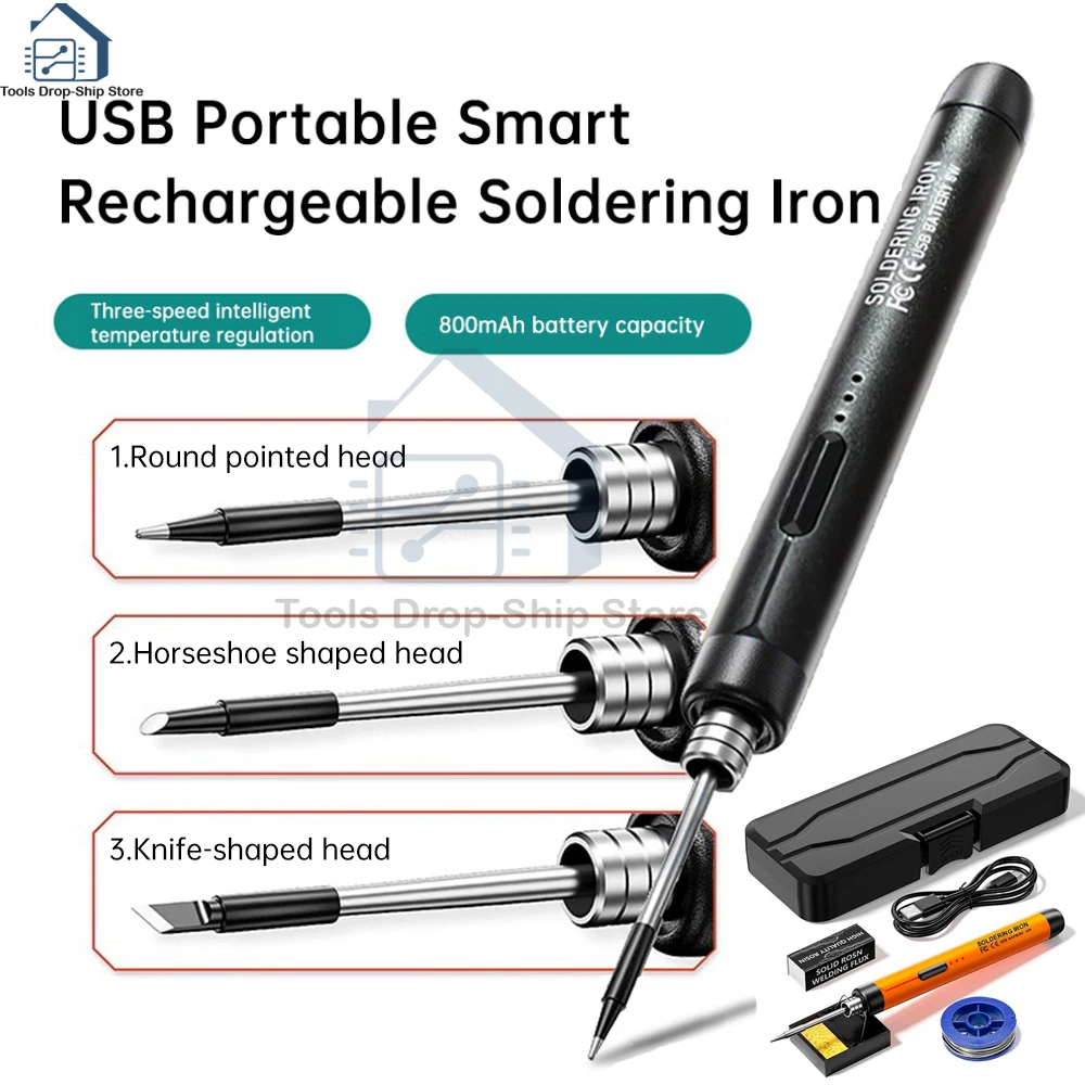 Soldador eléctrico de carga inalámbrica, soldador USB de 5V y 8W, batería de litio de carga rápida, herramientas de soldadura de reparación portátiles