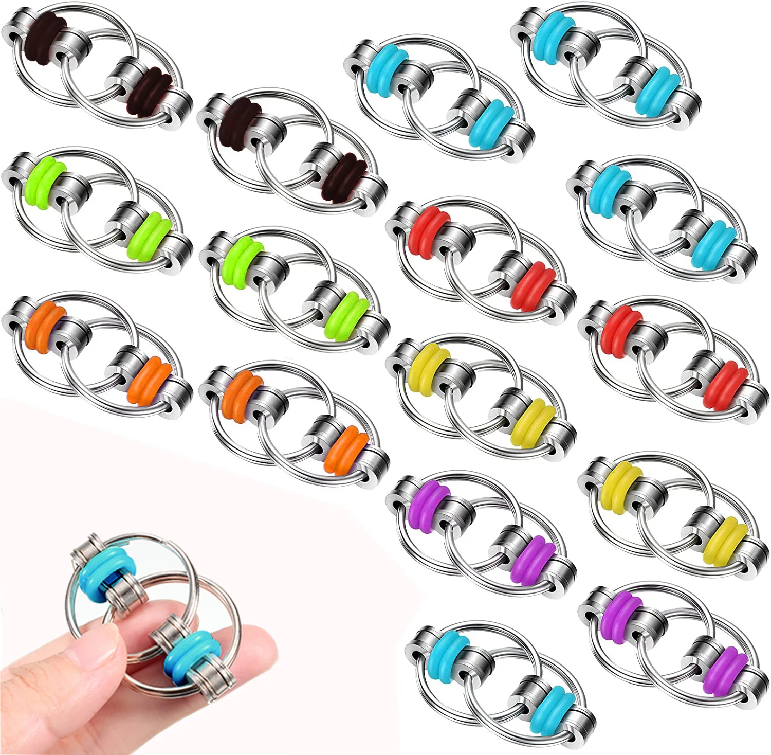 Decompression Chain Bicycle Chain Anti-stress Key Ring Hand Spinner Finger Fidget Autisme Autismo Flipo Flip Anxiety Antistress