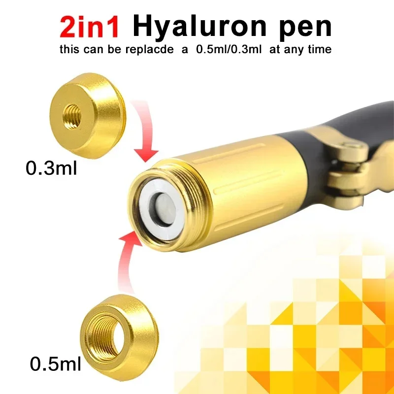 2 w 1 długopis z kwasem hialuronowym zmniejsza przebarwienia zmarszczki pogrubiające usta strzykawka z kwasem hialuronowym Atomizer regulowany długopis ciśnieniowy