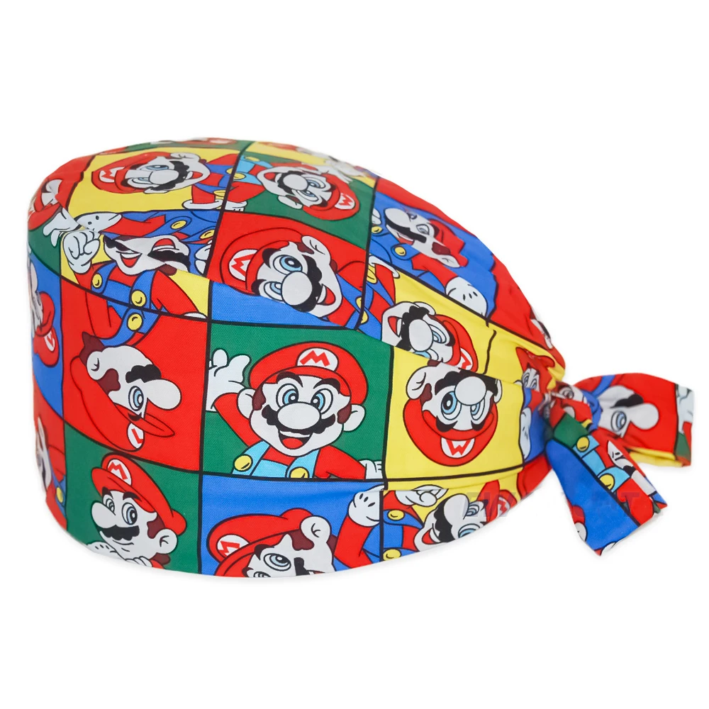 Gorro quirúrgico Unisex con estampado para mujer, quimioterapia, odontología Oral, gorro de algodón para médico y enfermera, gorro para quirófano, gorro de trabajo a prueba de polvo para hombre
