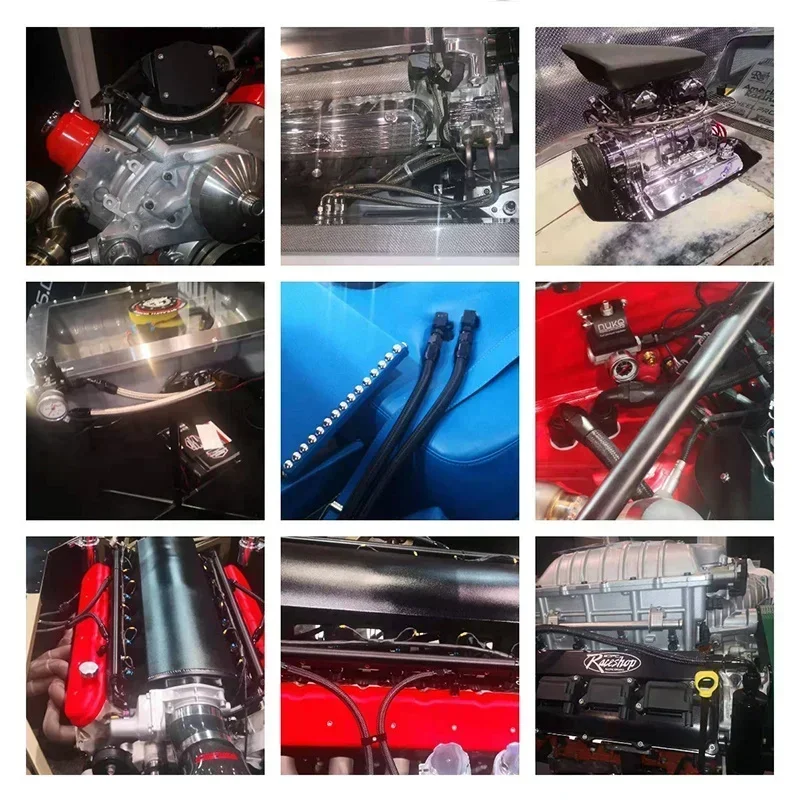 1 メートル/2 メートル/3 メートル/5 メートル AN3 AN4 AN6 AN8 AN10 ユニバーサル E85 燃料ホースオイルガスクーラーラインパイプチューブ内部 PTFE ナイロンステンレス鋼編組