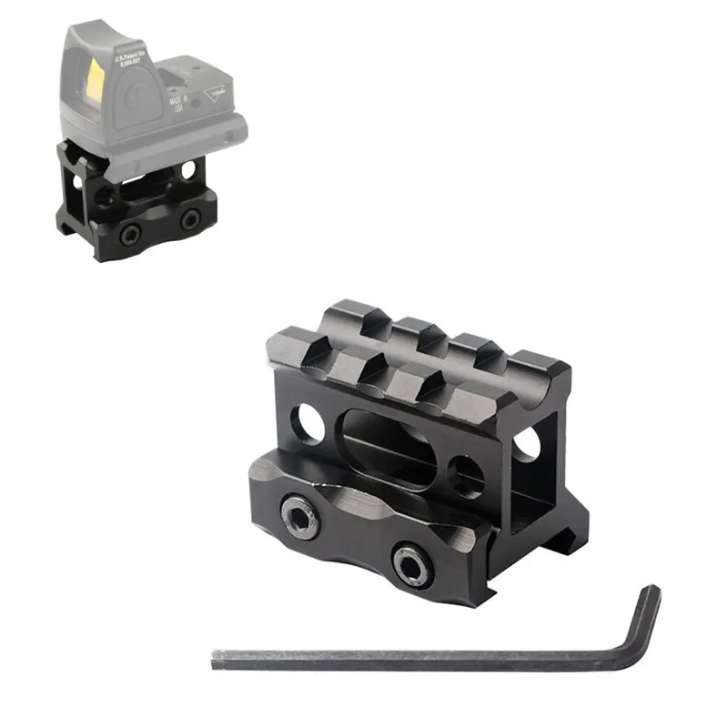 Riser-Halterung, 2,5 cm Höhe, kurze Picatinny-Riser-Halterung, Aluminiumlegierung, Zielfernrohr-Riser-Basishalterung, 20 mm Picatinny-Schiene