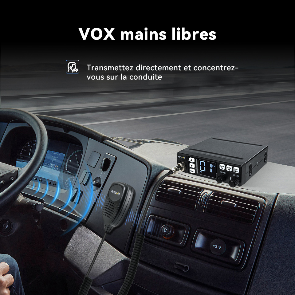Retevis-Station de radio CB longue portée pour camionneurs, communication professionnelle, radio jambon mobile pour voiture CB, canal AM FM, 9/19 VOX, MB63