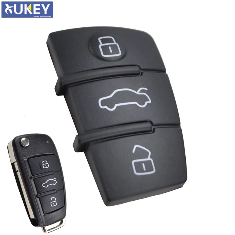 Từ Xa Lật Key FOB Vỏ 3 Nút Đệm Cao Su Thay Thế Cho Xe AUDI A2 A3 S3 A4 A6 A6L A8 Q3 TT Quattro