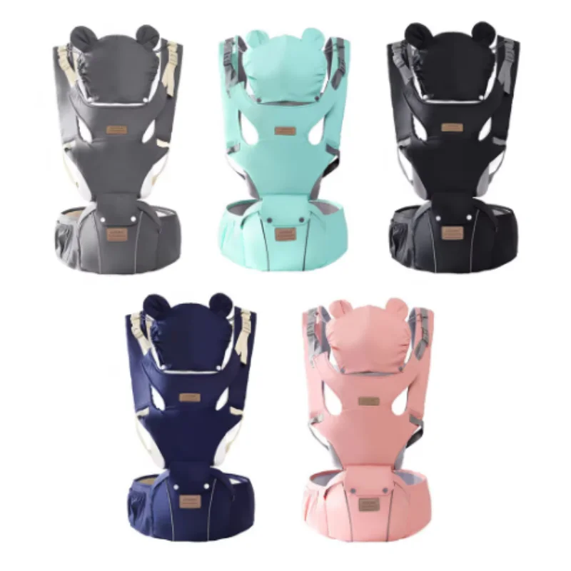 Sangles de sac à dos de porte-siège d'anca 3 en 1 pour bébé de 0 à 36 mois, ergonomiques avec chapeau coupe-vent pour bandes lumineuses d'hiver