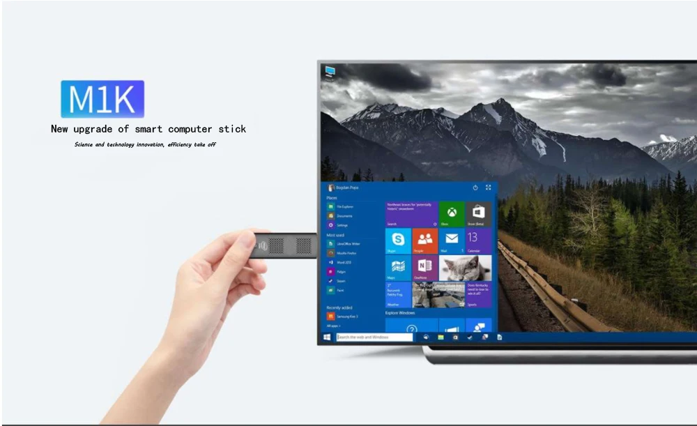 M1K Intel J4125 Mini PC Portátil, Smart Stick, Banda Dupla, WiFi, BT 4.2, 8GB DDR4, SSD de 256GB, Gráficos UHD 600, HD, Computador 4K, Caixa de TV