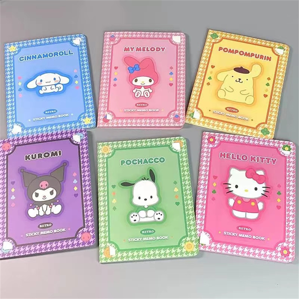 Kawaii Cute Sanrio Convenience Book My melody Kuromi Hello Kitty Note Book Paste Notepad Stationery Student Birthday Gifts