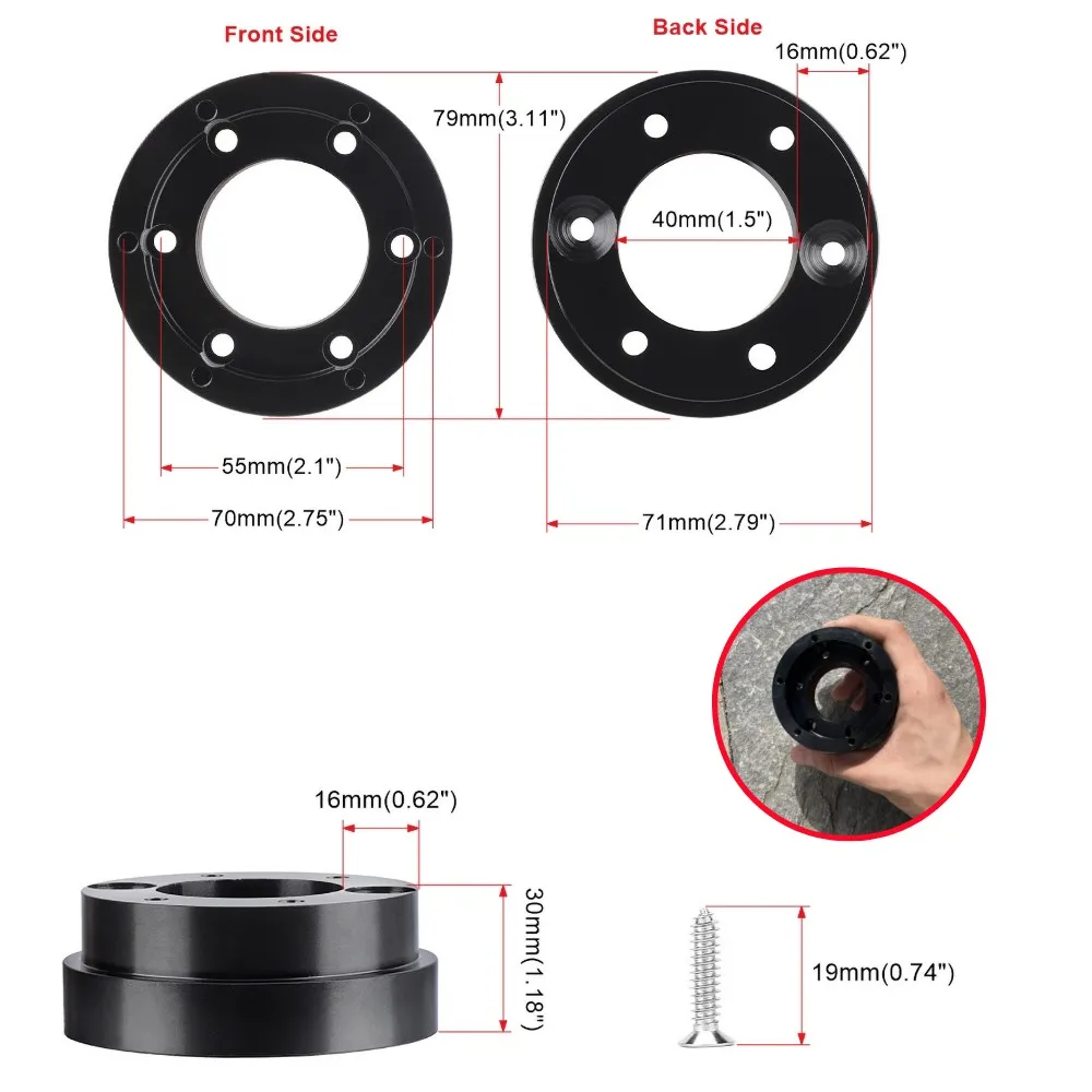 Für Logitech G29 G920 G923 70mm Adapter Platte Hub Boss Für 13 Zoll Lenkrad PCD Racing Auto Spiel aluminium Modifikation