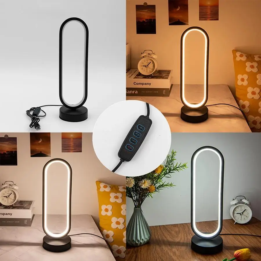 USB 플러그인 크리에이티브 스파이럴 LED 무드등, 밝기 조절 가능 3색 테이블 무드등, 거실, 사무실 책상, 침실 침대 옆 장식용