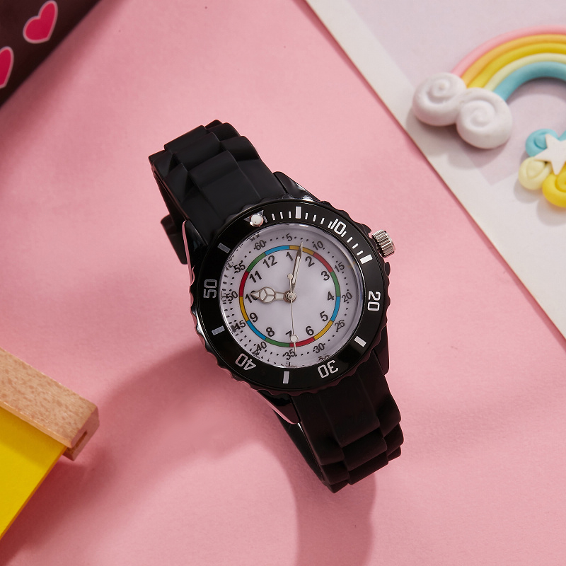 Детские водонепроницаемые противоударные прочные кварцевые часы с силиконовым ремешком для мальчиков и девочек, мягкие спортивные студенческие подарочные варианты цвета