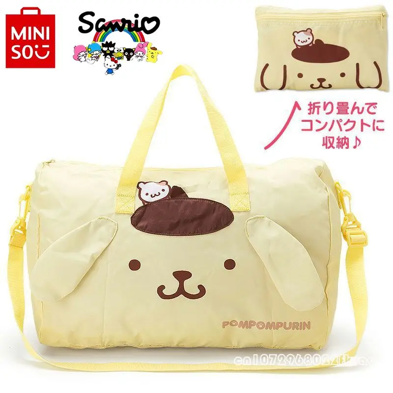 MiniSO Hello Kitty กระเป๋ากระเป๋าสะพายไหล่ผู้ชายผู้หญิง, กระเป๋าเดินทางเก็บของความจุขนาดใหญ่กระเป๋าเดินทางแฟชั่นแบรนด์หรู
