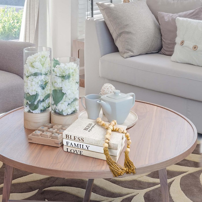 custom.Linen fabric decorative books with beads garland