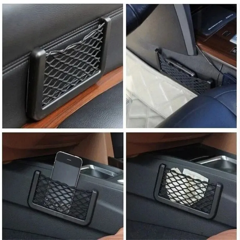 4 pezzi sedile automatico lato interno posteriore articoli vari tasca in rete borsa portaoggetti rete per telefono tasca portaoggetti per auto reti flessibili elastiche