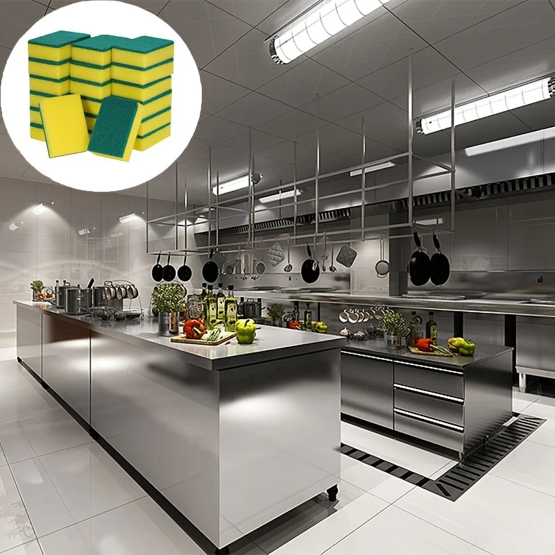 20 Stuks Dubbelzijdig Schuursponsjes Keuken Spons Afwassen Scrub Pads Voor Pot Kom Huis Schoonmaken Gereedschap