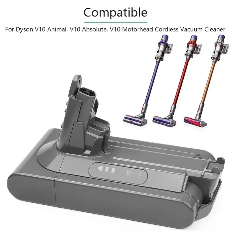 Для Dyson V10 Battery V10 Animal Absolute Fluffy Беспроводной пылесос НОВЫЙ 25,2 В 6000 мАч-12800 мАч DYSON V10 Battery