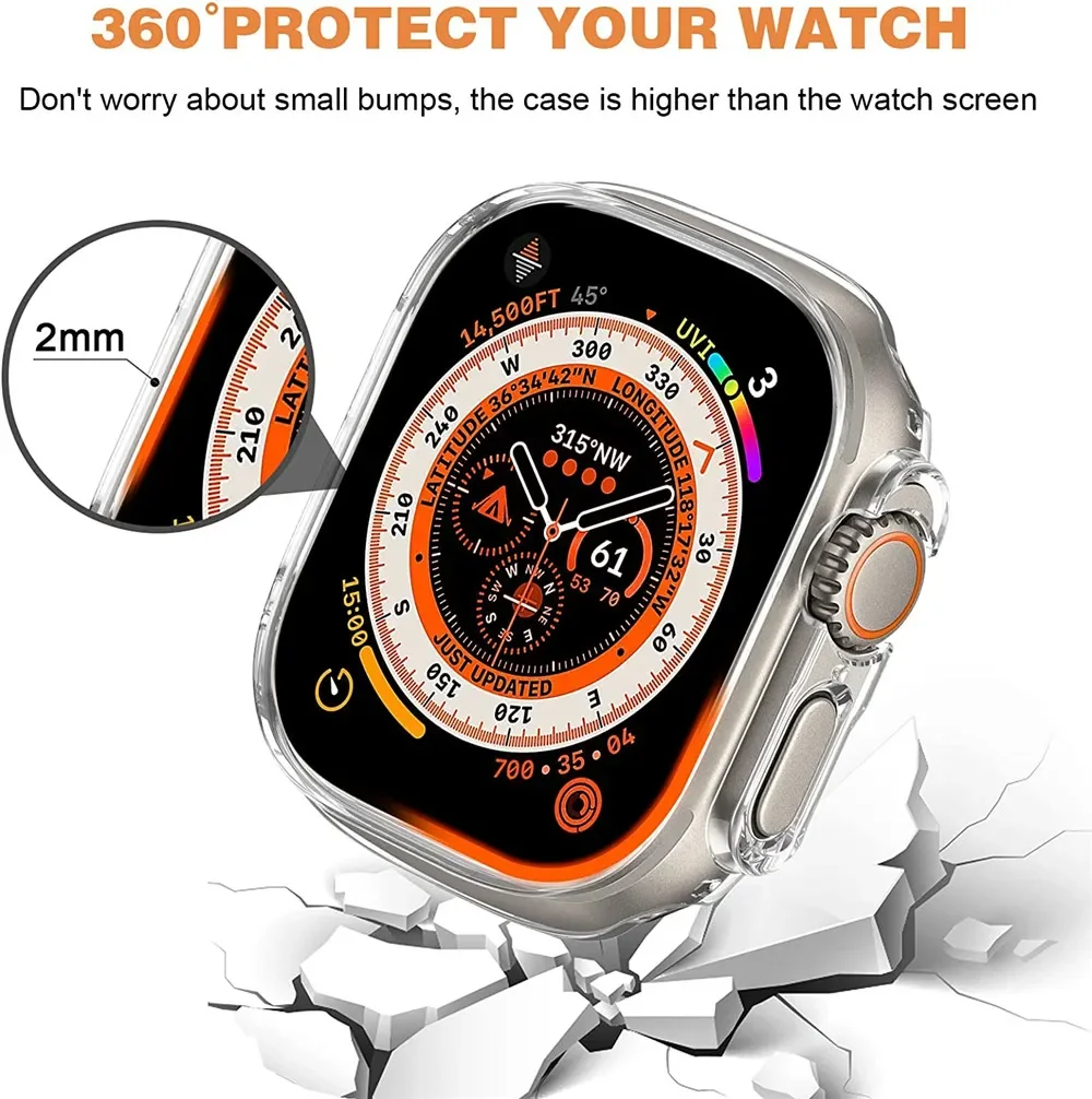 Ốp Lưng TPU Dành Cho Đồng Hồ Apple Cực 49Mm Ốp Lưng Không Có Tấm Bảo Vệ Màn Hình Bảo Vệ Trầy Xước Khung Dành Cho IWatch 8 45Mm 41Mm