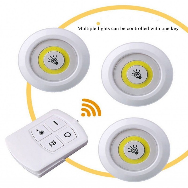 LED Wardrobe Light COB 5W Adjustable Remote Control Push Button Showcase Lamp For Stairs Kitchen Bathroom Wardrobe Night Light