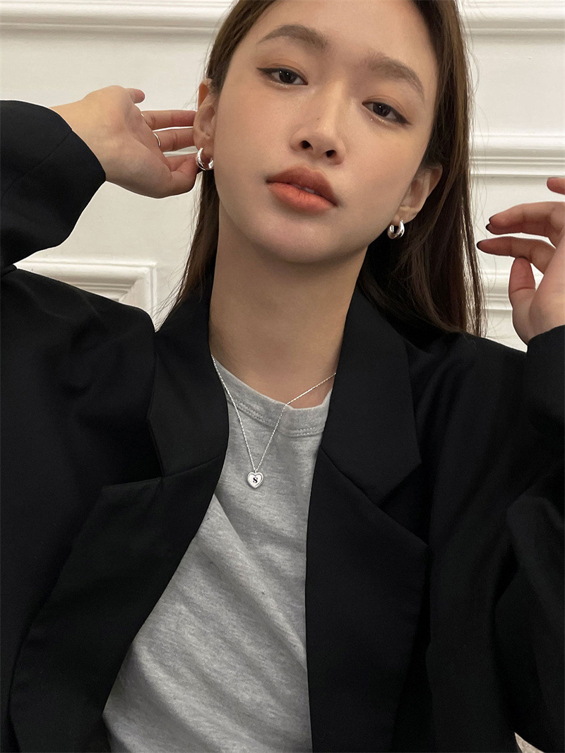 Pendientes de plata de ley 925 para mujer, aro para la oreja, joyería de moda versátil para chica dulce, accesorios para regalos de Año Nuevo