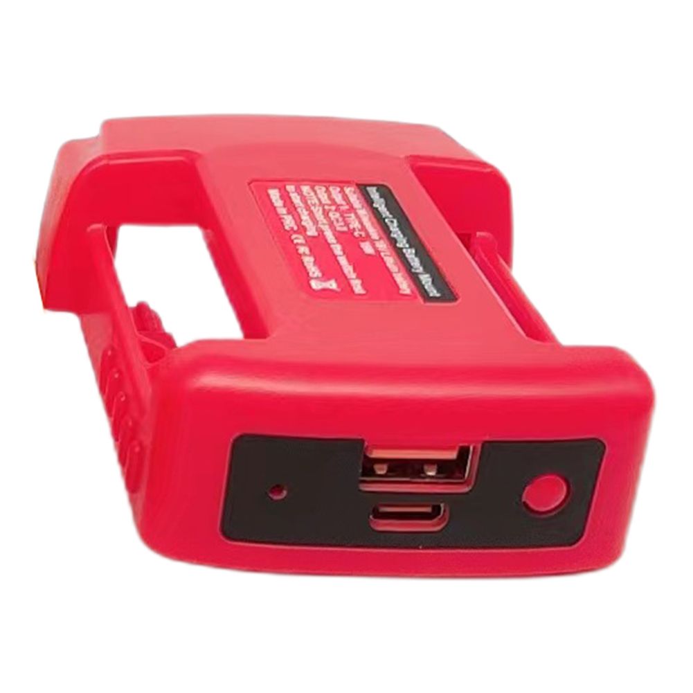 อะแดปเตอร์ชาร์จ USB Type-C USB/QC30 สําหรับ Milwaukee 18V อะแดปเตอร์ชาร์จแบตเตอรี่น้ําหนักเบาแบบพกพาสีแดงเครื่องมือ Access