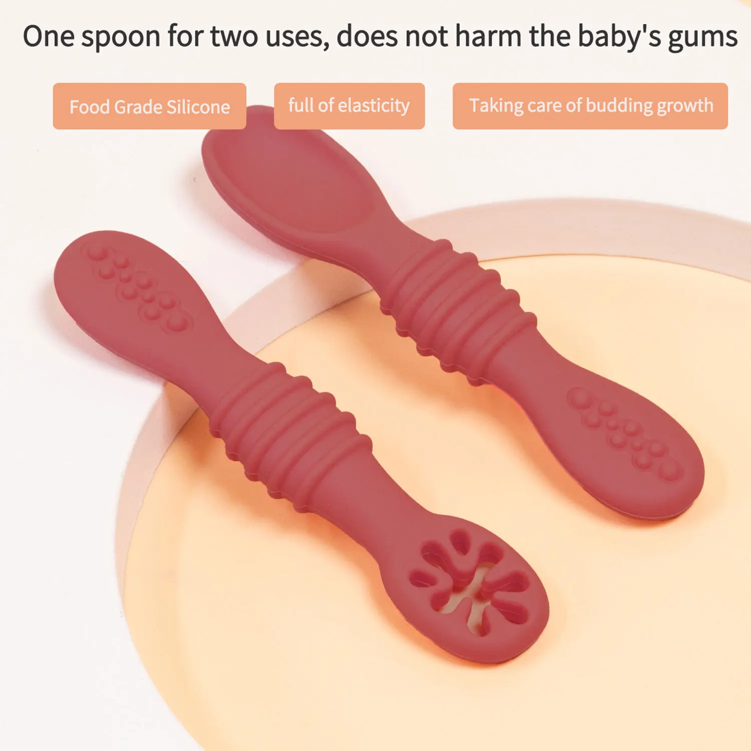 2 pçs conjunto de garfo colher do bebê grau alimentício silicone colher pegajosa crianças talheres treinamento colher alimentação utensílios de mesa macio