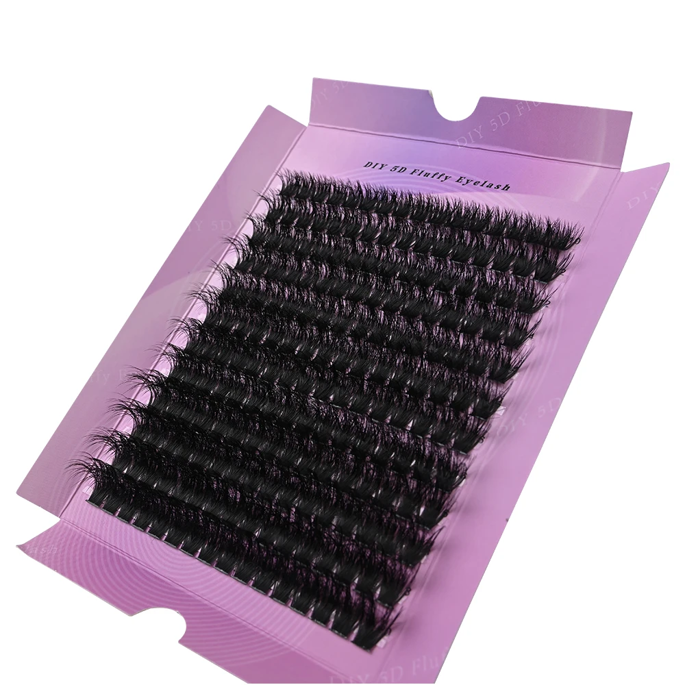 MIAOJIE 240Ps DIY 5D Fluffy Lash กลุ่ม 100D ขนตาหนากลัสเตอร์ CC Curl Wispy ขนตา 10-20 มม.ขนตา Ex