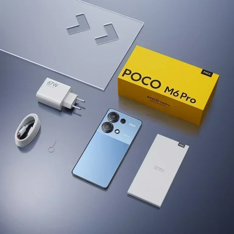 【Estreia mundial】POCO M6 Pro Smartphone 5000mA 67W carregamento com fio Helio G99 Ultra 6.67 Fluxo AMOLED 120Hz AMOLED 64MP Câmera NFC