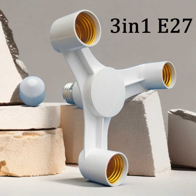 Adapter rozgałęźnik 3w1 E27 do E27, przedłużacz gniazda żarówki LED, odpowiedni do studiów fotograficznych, kuchni, restauracji