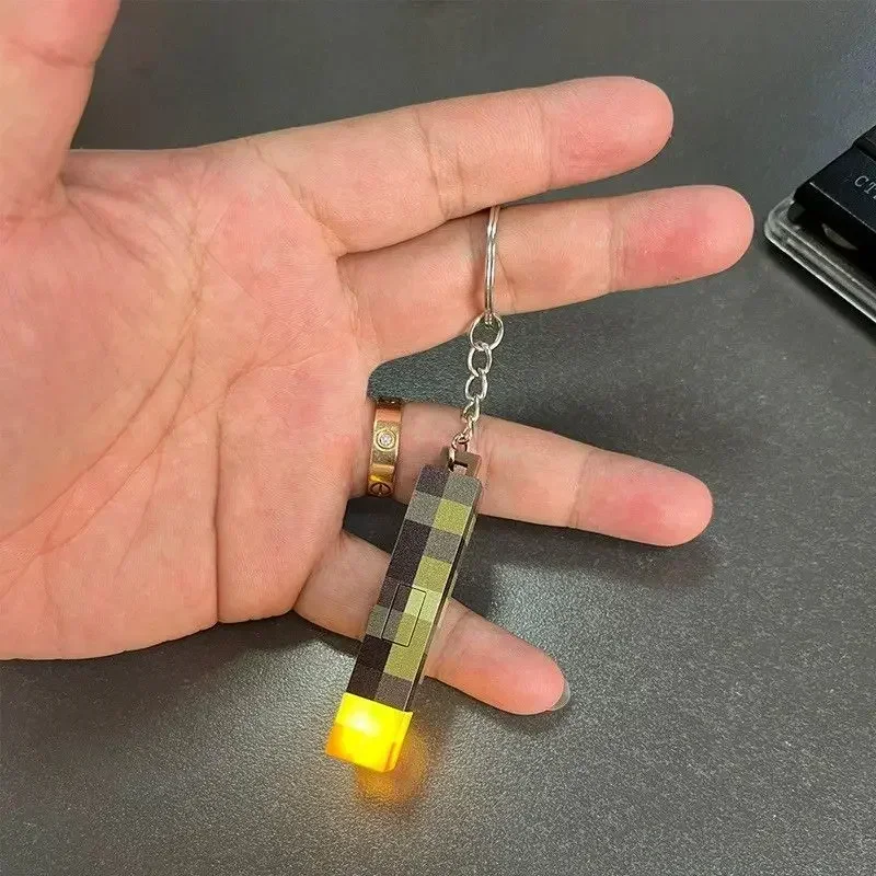 MC เกมมินิไฟฉายไฟฉาย LED Light USB ชาร์จไฟฉายพวงกุญแจกระเป๋าเป้สะพายหลังจี้ของขวัญเด็ก Miniature เครื่องประดับ