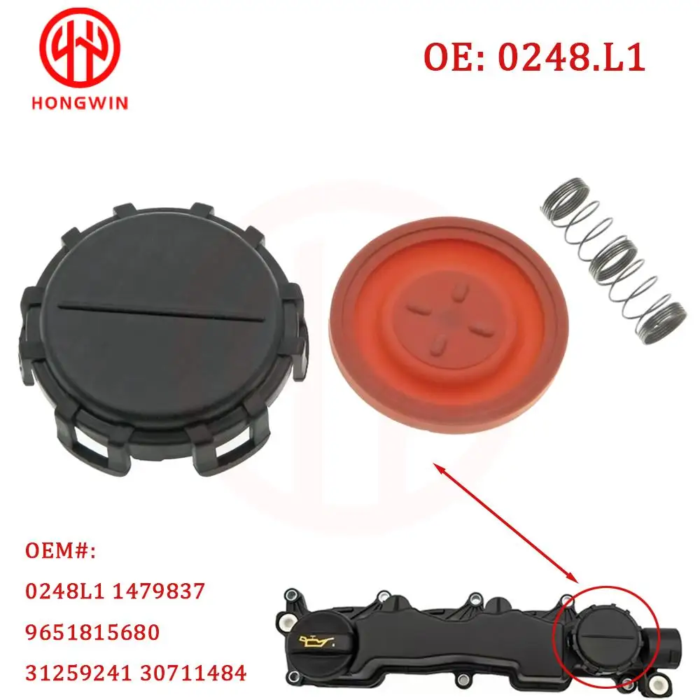 0248L1, 30711484 , 1479837   Motor-PCV-Ventildeckel-Reparatursatz mit Membran für Citroen 1.6 HDI Berlingo C2 C3 C4 C5 Peugeot 206 307