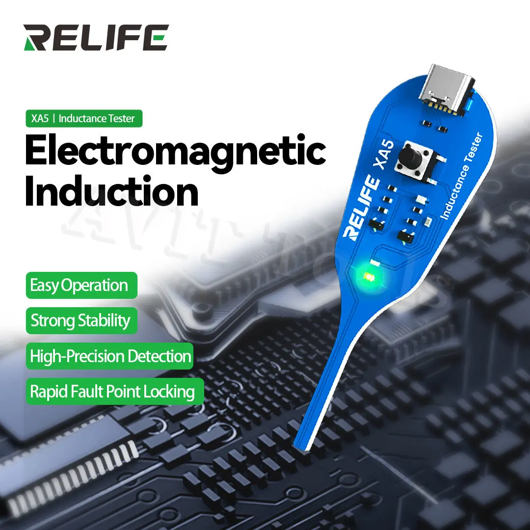 RELIFE XA5 тестер катушек материнской платы, детектор индуктора, инструмент для ремонта ПК, электромагнитная индукция, быстрая проверка неисправностей