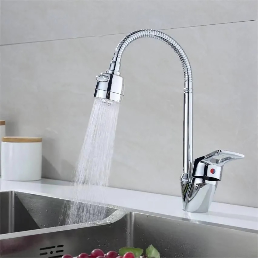 Kitchen Sink Faucet Universal 360°Rotatable Flexible Cold and Hot Water Tap Adjustable Spray Mixer Tap Deck Mounted For Home Use