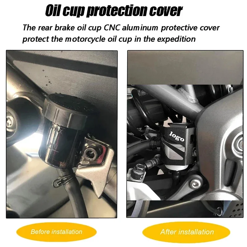 Para yamaha mt07 mt09 mt03 mt10 mt25 mt125 mt 07 09 10 25 fz07 fz09 motocicleta reservatório de fluido freio traseiro capa guarda proteção