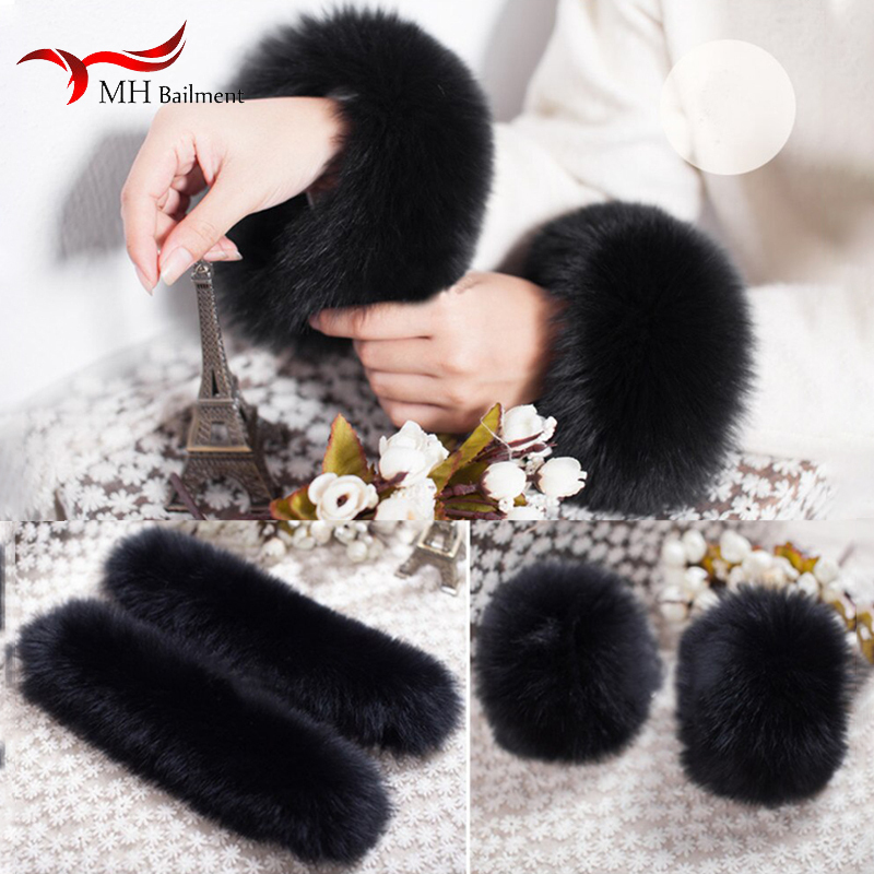 Fox Fur Cuffs Genuine Fox Fur Cuff Arm Warmer Lady Bracelet Real Fur Wristband Glove Raccoon Fur Cuffs
