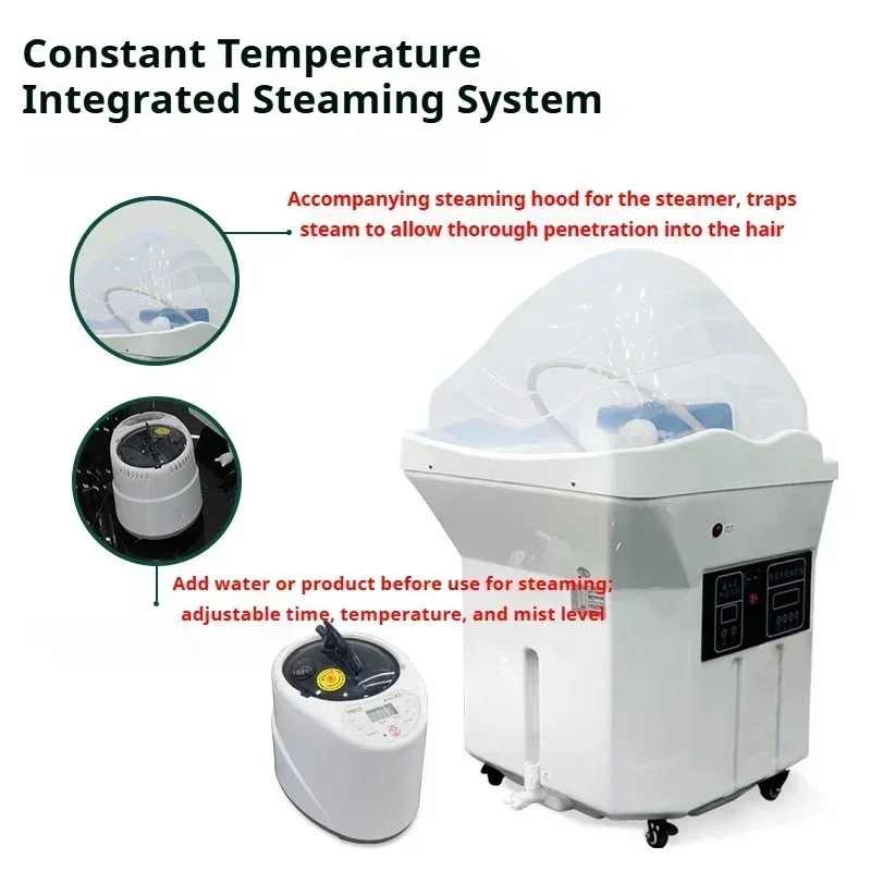 Verstelbare Head Spa Shampoo-stoel, multifunctioneel massagebed, haarwaskom