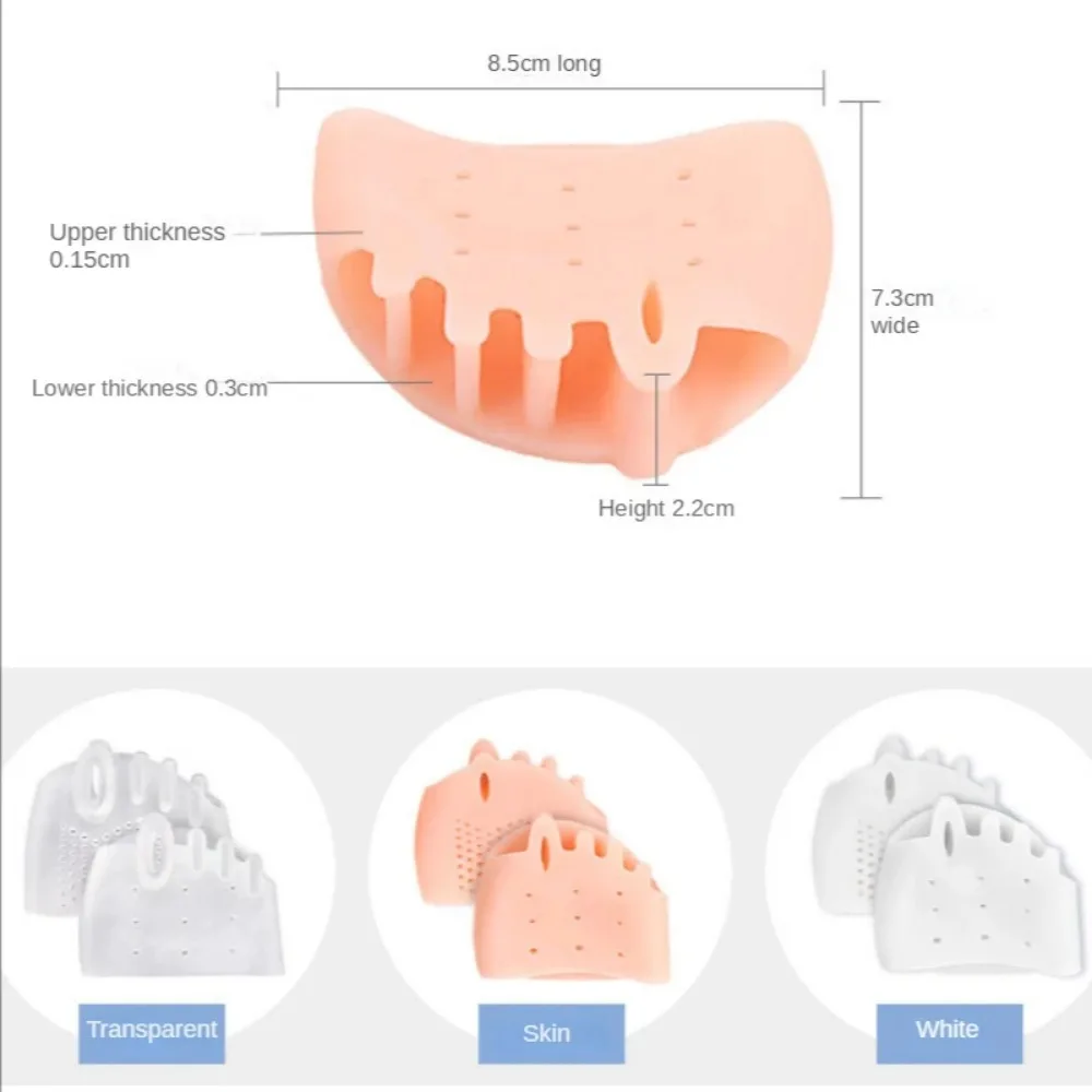 Separador de dedos de silicona, Corrector de Hallux Valgus, Protector ortopédico de juanete, alivio del dolor, almohadilla para el antepié, calcetines, cuidado de los pies, pedicura, 2 uds.